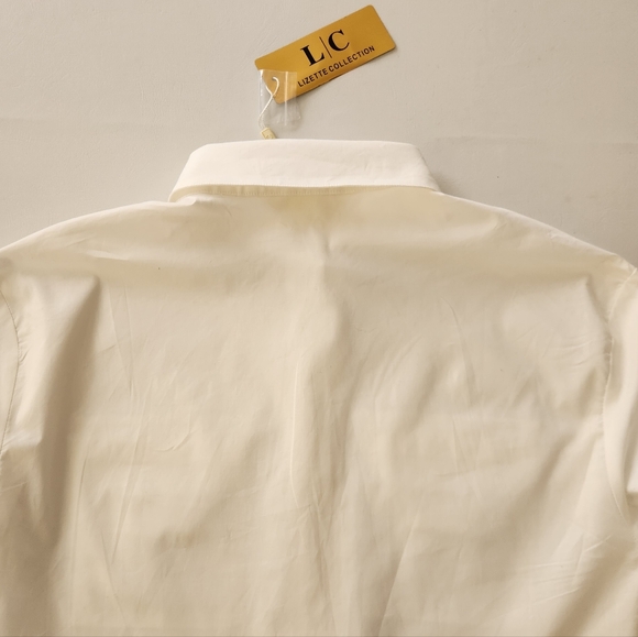 Lizette Collection White hidden Button-down Longsleeve Shirt - Picture 11 of 12